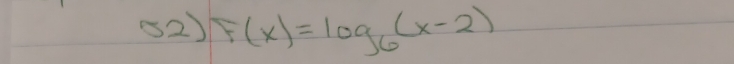 (2) F(x)=log _6(x-2)