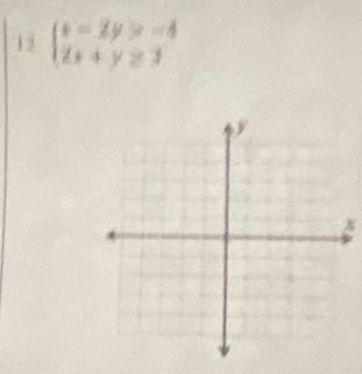 2 beginarrayl x-2y>-4 2x+y≥ 3endarray.