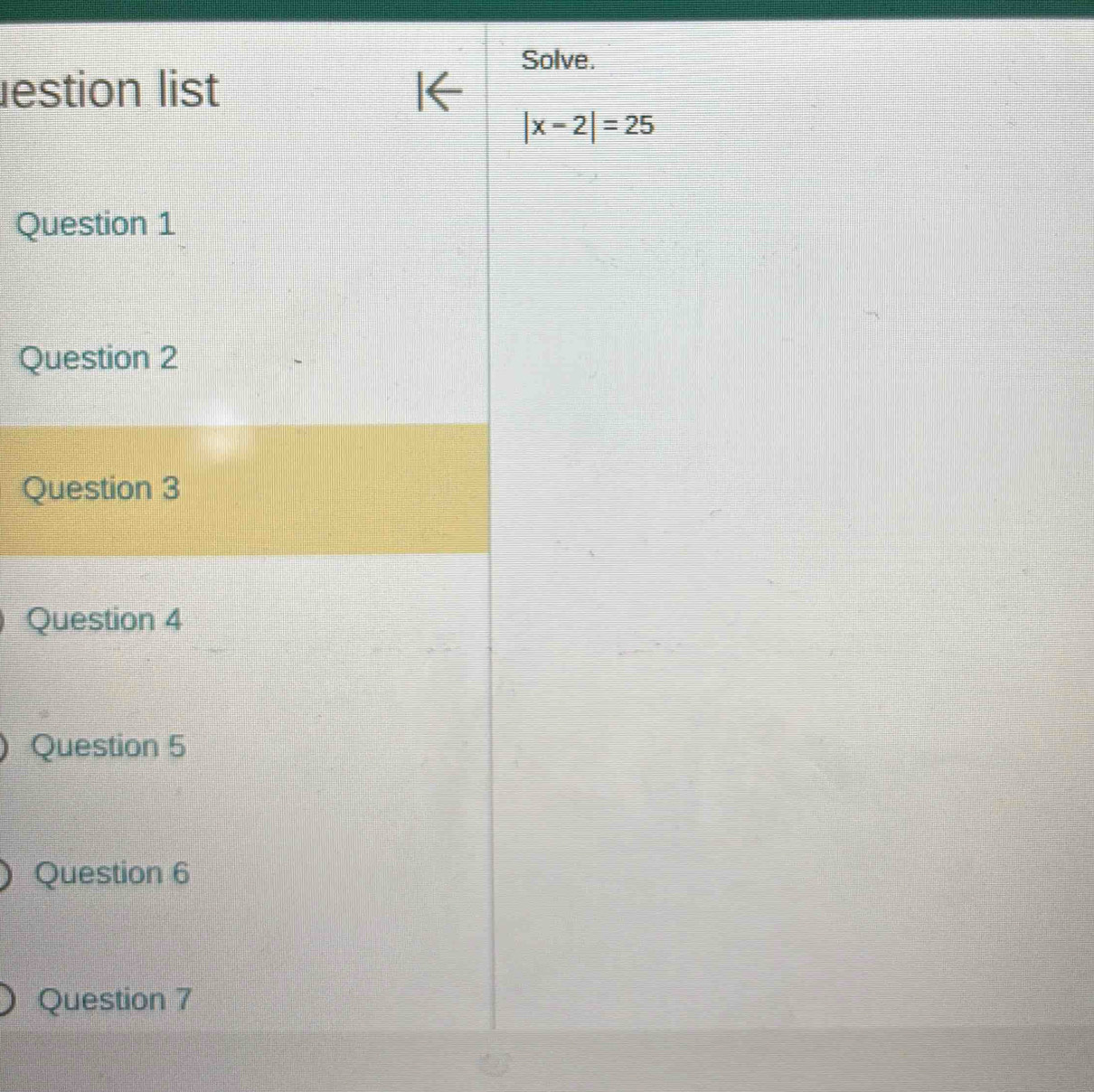 lve.
les
|x-2|=25
Qu
Qu
Qu
Q
Q
Q
Q