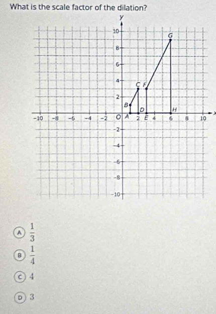 a  1/3 
B  1/4 
c) 4
D) 3