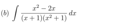 ∈t  (x^2-2x)/(x+1)(x^2+1) dx