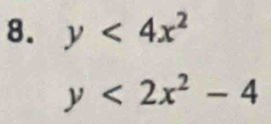 y<4x^2
y<2x^2-4