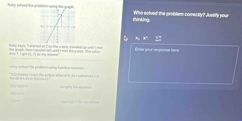 Solved: Ruby solved the problem using the graph. Who solved the problem ...