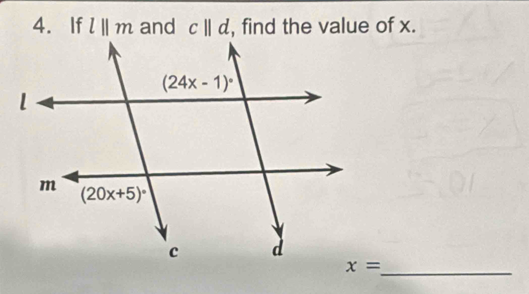 If l||m and c||d
x= _