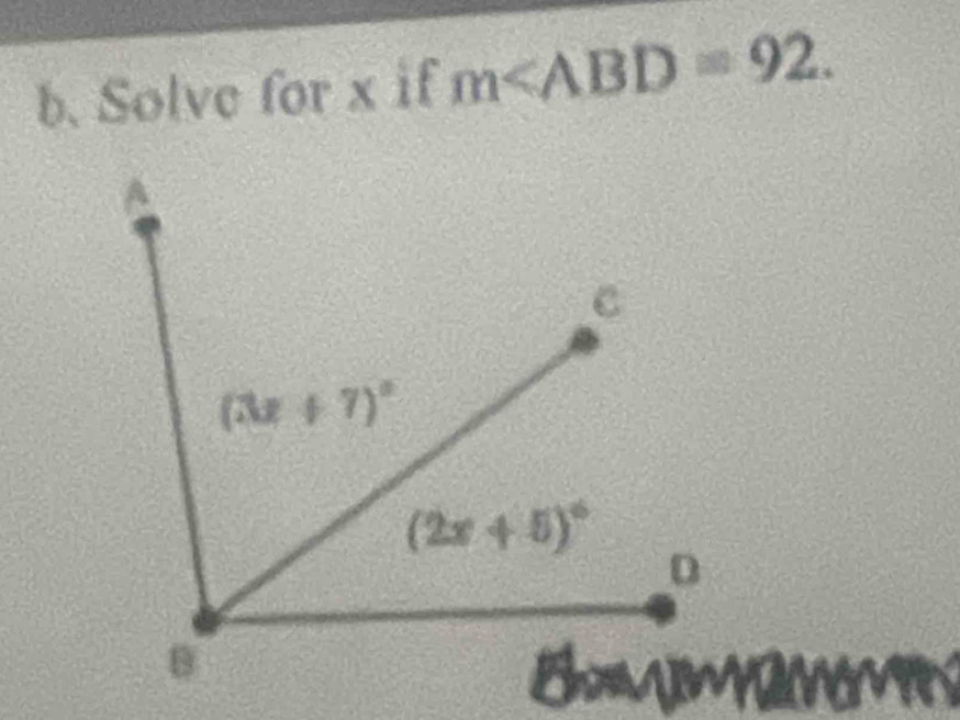 Solve for x if m