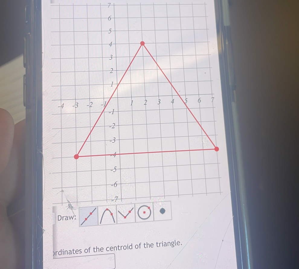 ordinates of the centroid of the triangle.