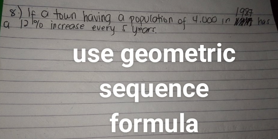 use geometric 
sequence 
formula