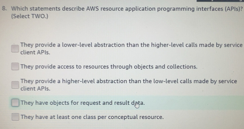 Risolto:Which statements describe AWS resource application programming ...