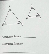 Congruence Reason:_ 
Congruence Statement: 
_