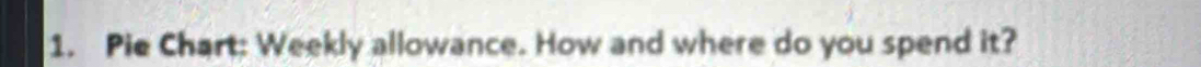 Pie Chart: Weekly allowance. How and where do you spend it?