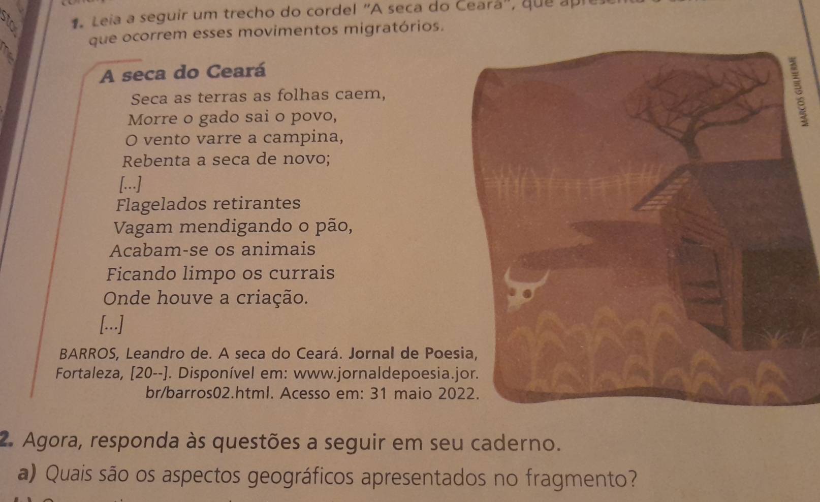 Resolvido:1 . Leia a seguir um trecho do cordel "A seca do Ceará", que ...
