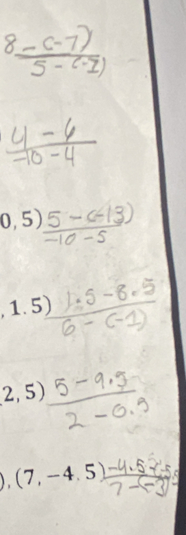 0,5)
^circ  1 .5)
2,5)
) (7,-4.5)