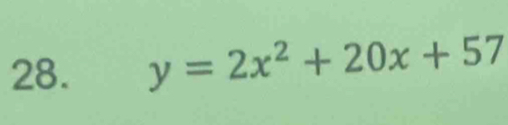 y=2x^2+20x+57