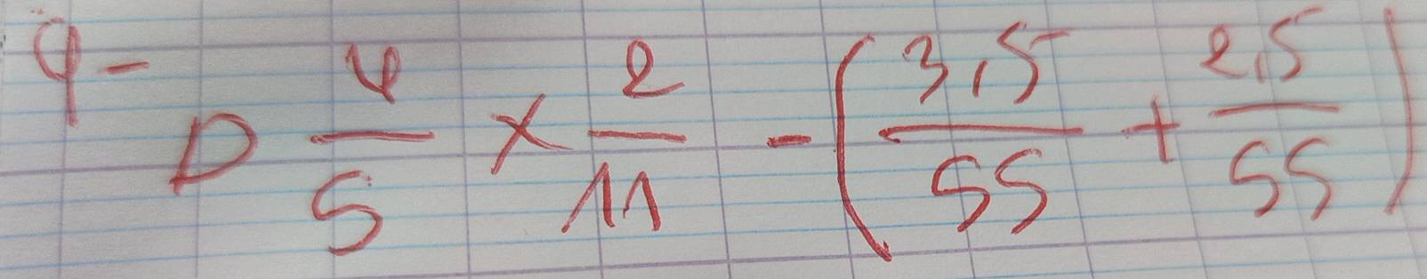 y- D 6/5 *  2/11 -( (3.5)/55 + (2.5)/55 )