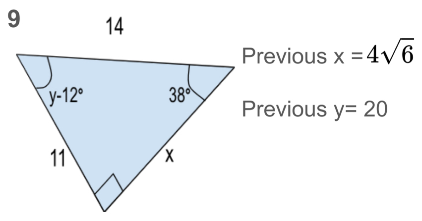 Previous x=4sqrt(6)
Previous y=20