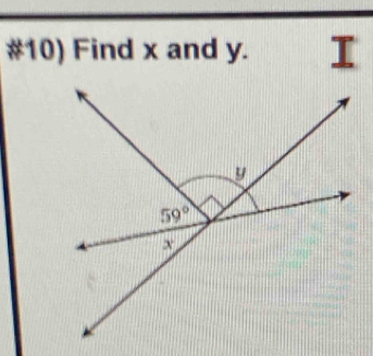 #10) Find x and y. I