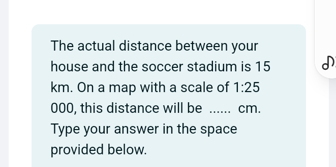 Solved: The actual distance between your house and the soccer stadium ...