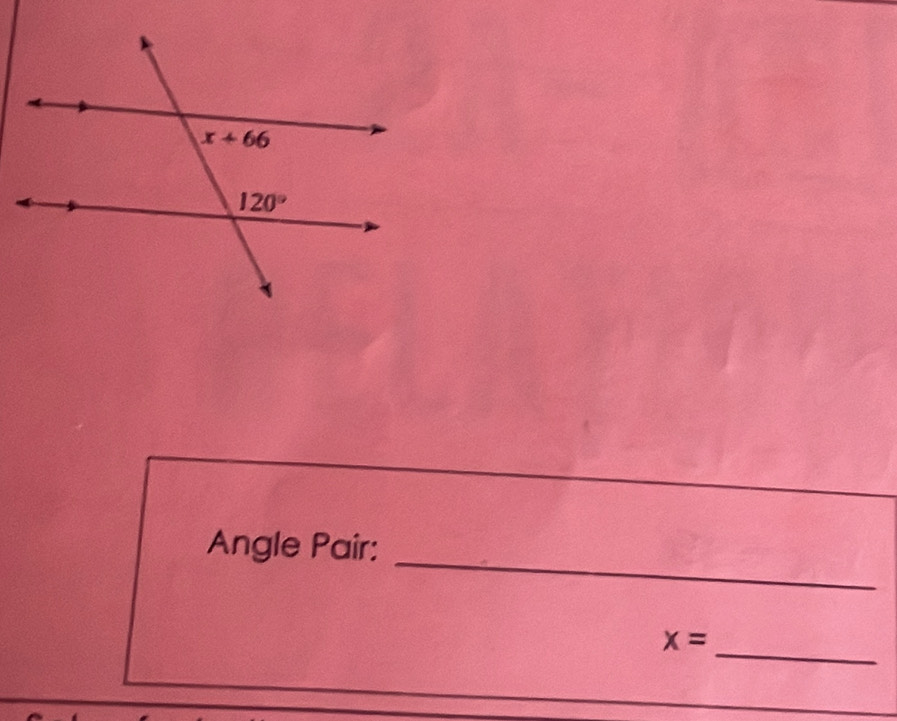 Angle Pair:_
_ x=