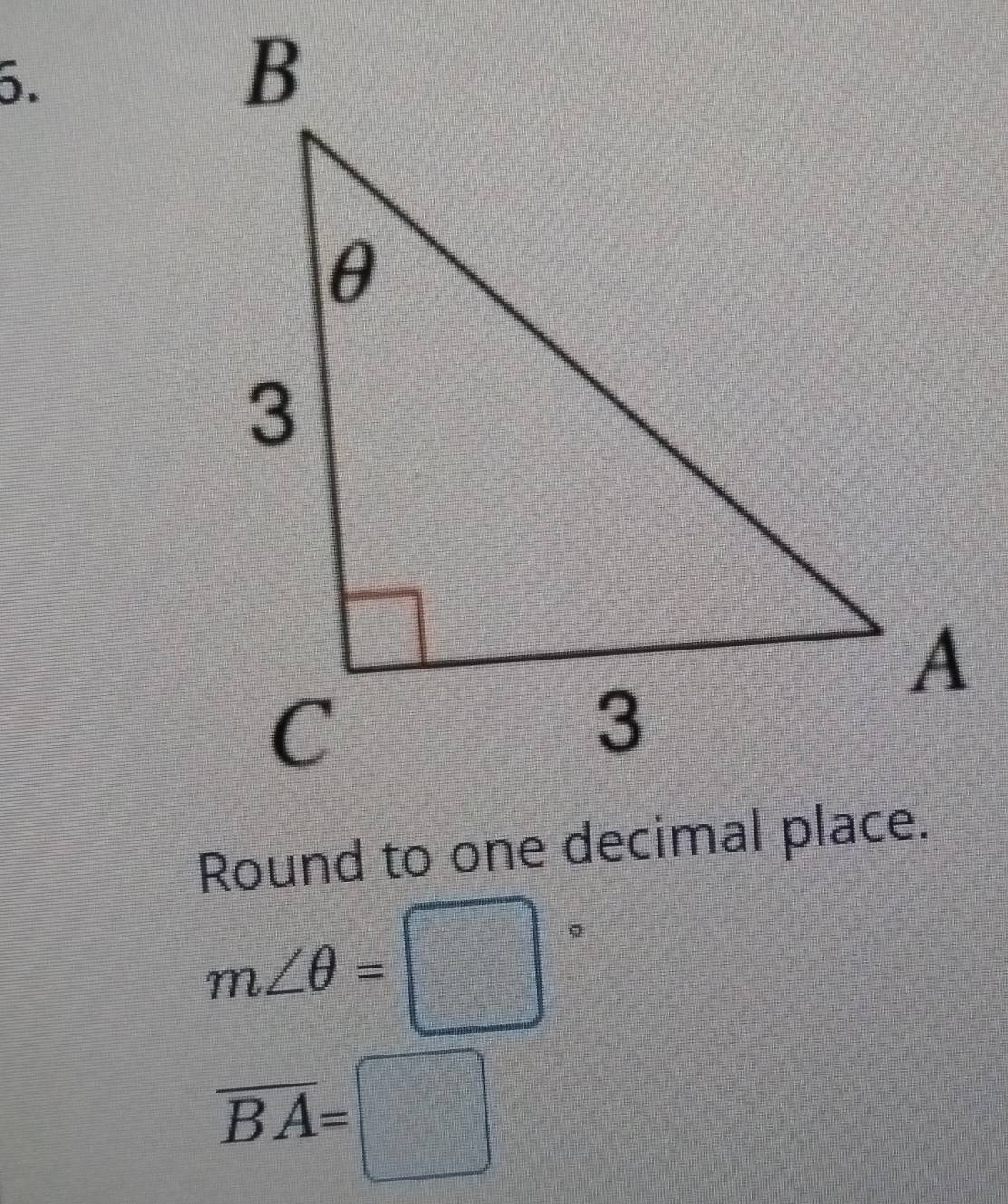 m∠ θ =□°
overline BA=□