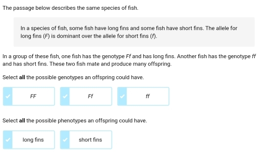 Solved: The passage below describes the same species of fish. In a ...