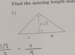 Find the missing length indi
1)