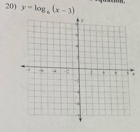 y=log _6(x-3)
mon .