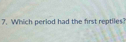 Which period had the first reptiles?