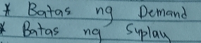 Batas ng Demand 
Batas ng suplay