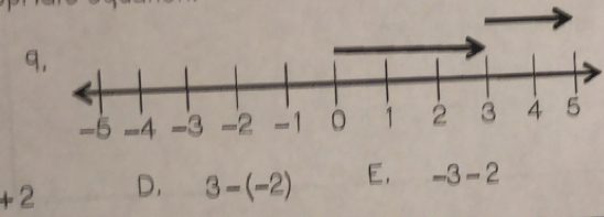 +2 D. 3-(-2) E, -3-2