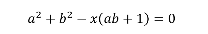 a^2+b^2-x(ab+1)=0