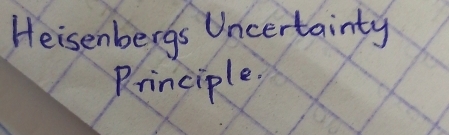 Heisenbergs Uncertainty 
Principle