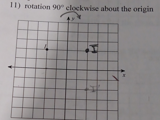 11)rotation 90° clockwise about the origin