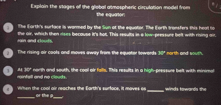 Solved: Explain the stages of the global atmospheric circulation model ...