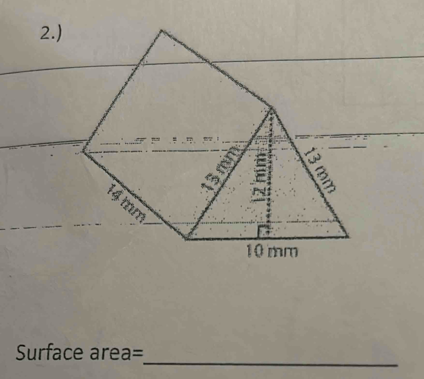 2.) 
_ 
Surfac O area=