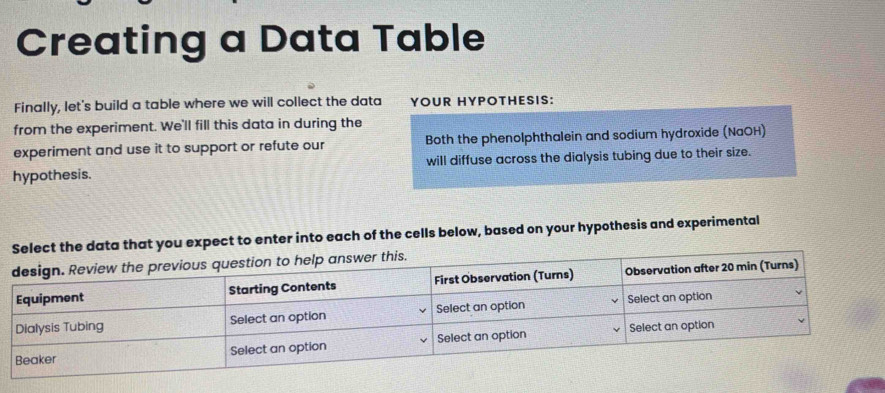 Solved: Creating a Data Table Finally, let's build a table where we ...