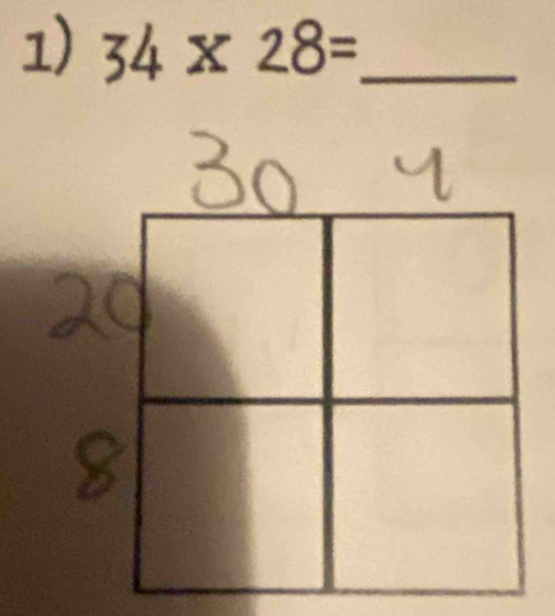 34* 28= _