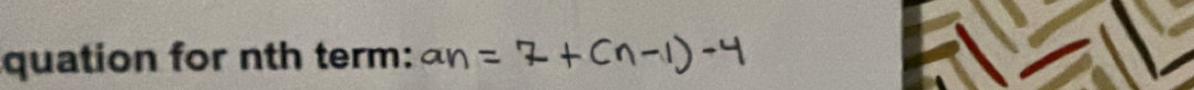 quation for nth term: