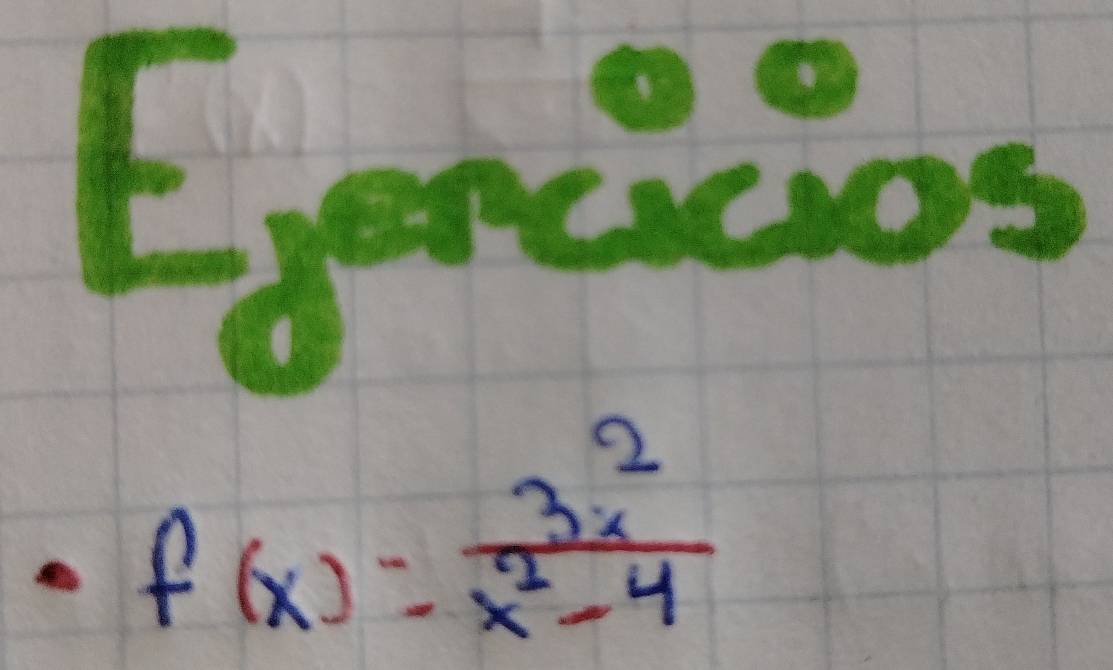 Eercicios
f(x)= 3x^2/x^2-4 