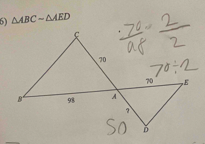 △ ABCsim △ AED