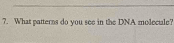 What patterns do you see in the DNA molecule?