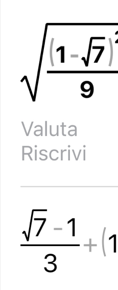 sqrt(frac (1-sqrt 7))^39
Valuta 
Riscrivi
 (sqrt(7)-1)/3 +(1