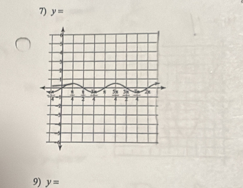 y=
9) y=