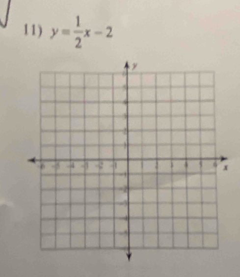 y= 1/2 x-2