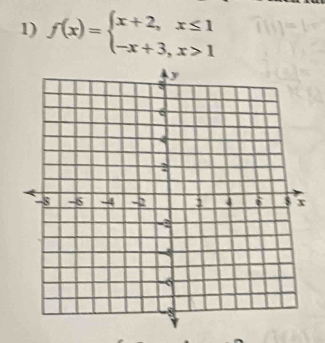 f(x)=beginarrayl x+2,x≤ 1 -x+3,x>1endarray.