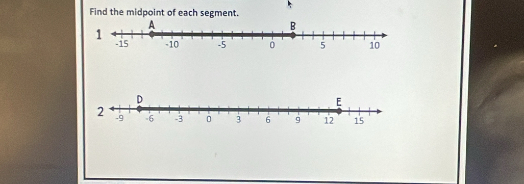 Find the midpoint of each segment.