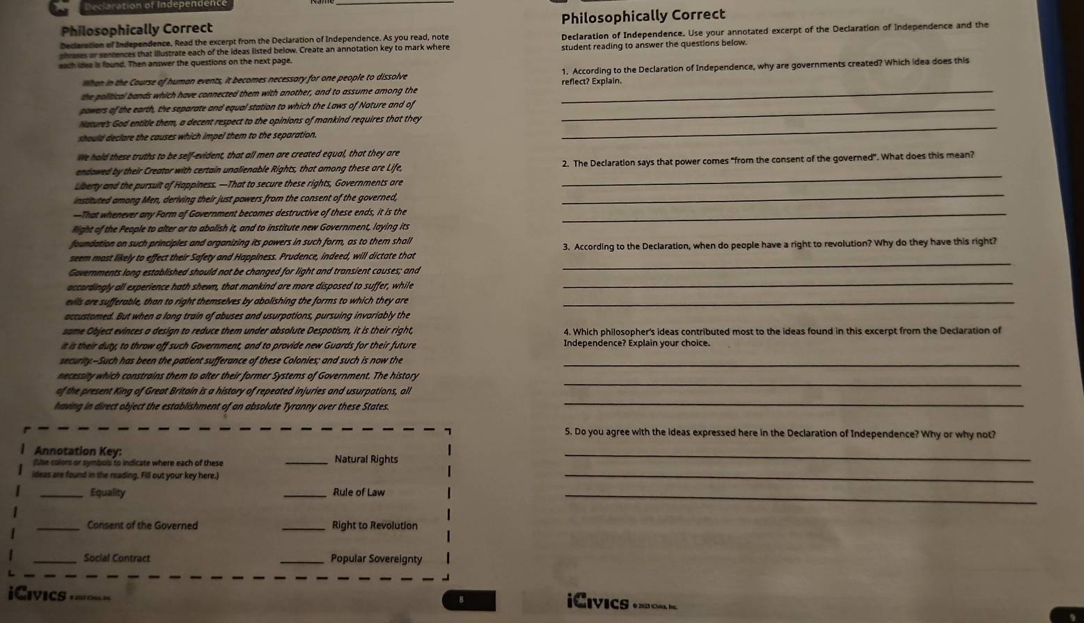 The Declaration of Independence Break Up Letter Activity - Mister Harms, image size:1557x896