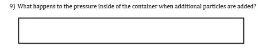 What happens to the pressure inside of the container when additional particles are added?