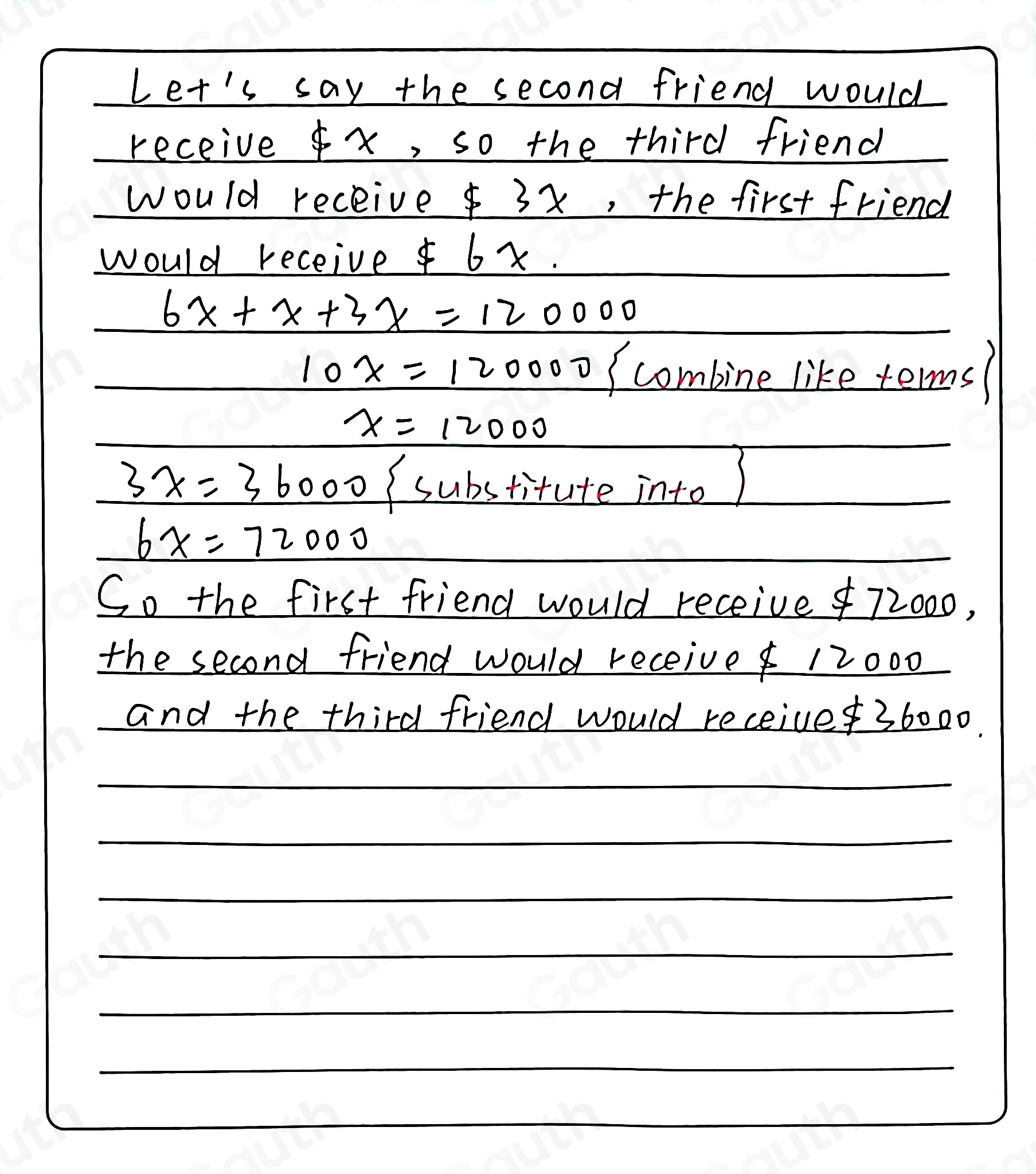 Solved: Group Discussion Problem: Three friends got the prize money ...