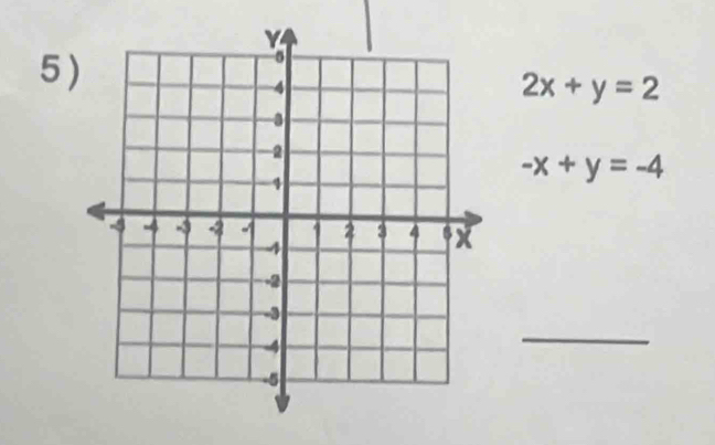 5
2x+y=2
-x+y=-4
_