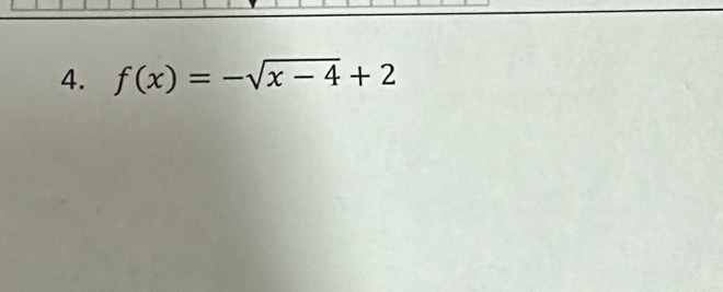 f(x)=-sqrt(x-4)+2